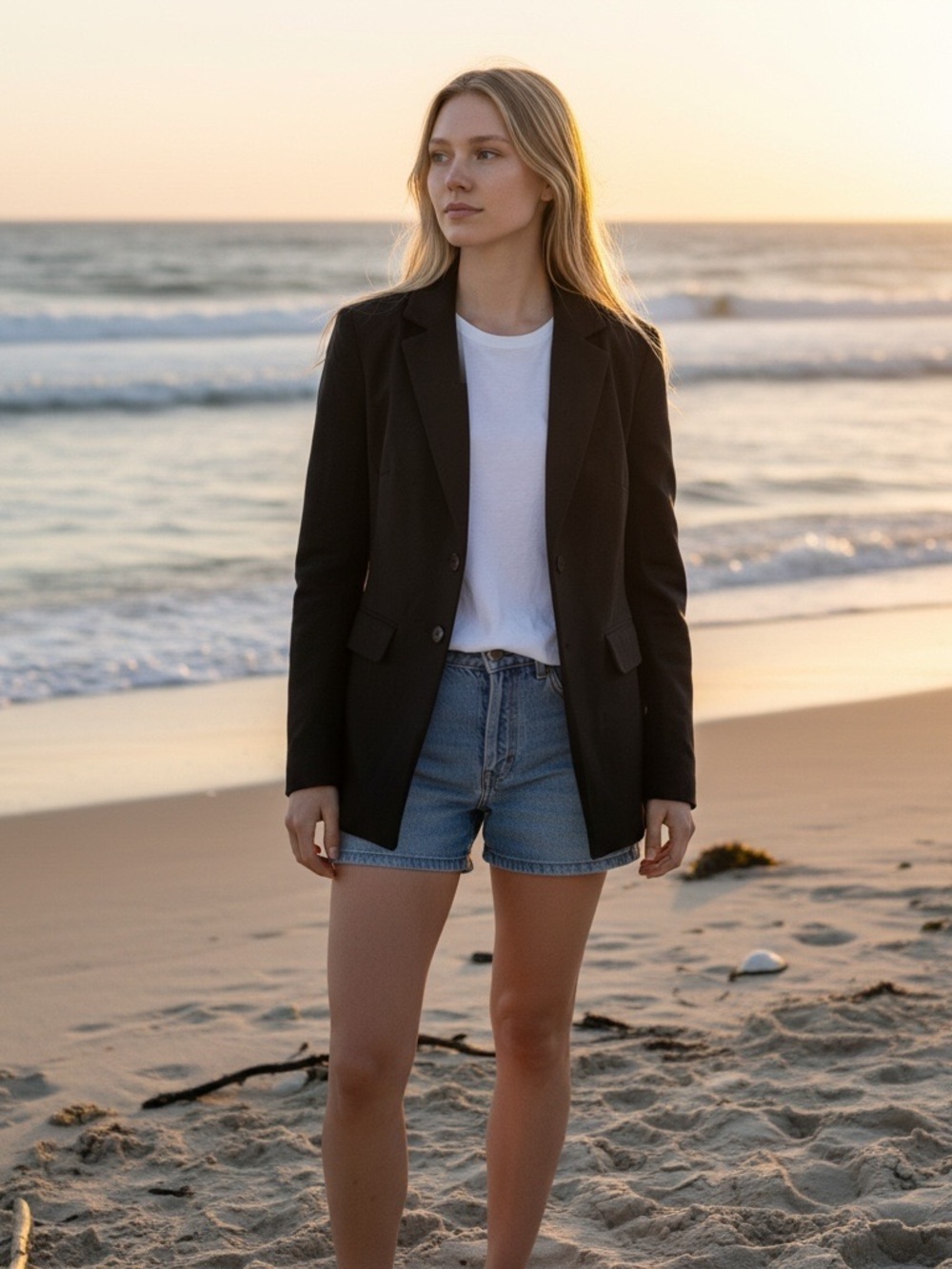 Women's Black Tailored Blazer - Classic Single-Breasted Jacket - BOSTON PROPER 6